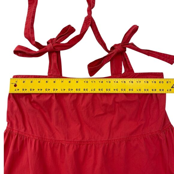 Free Assembly Maxi Dress Womens XL Red Tiered Tie Straps Cottagecore Summer - Picture 8 of 10